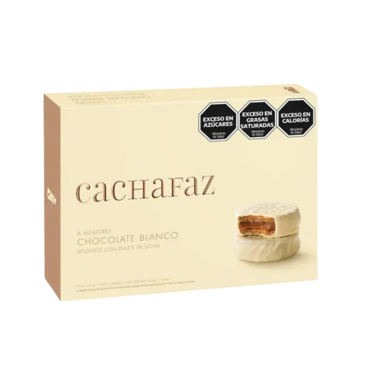 Cachafaz Alfajor Chocolate Branco E Doce De Leite Caixa C/6.